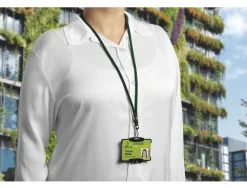 Cordon textile durable recycle fermeture securite 46cm coloris vert