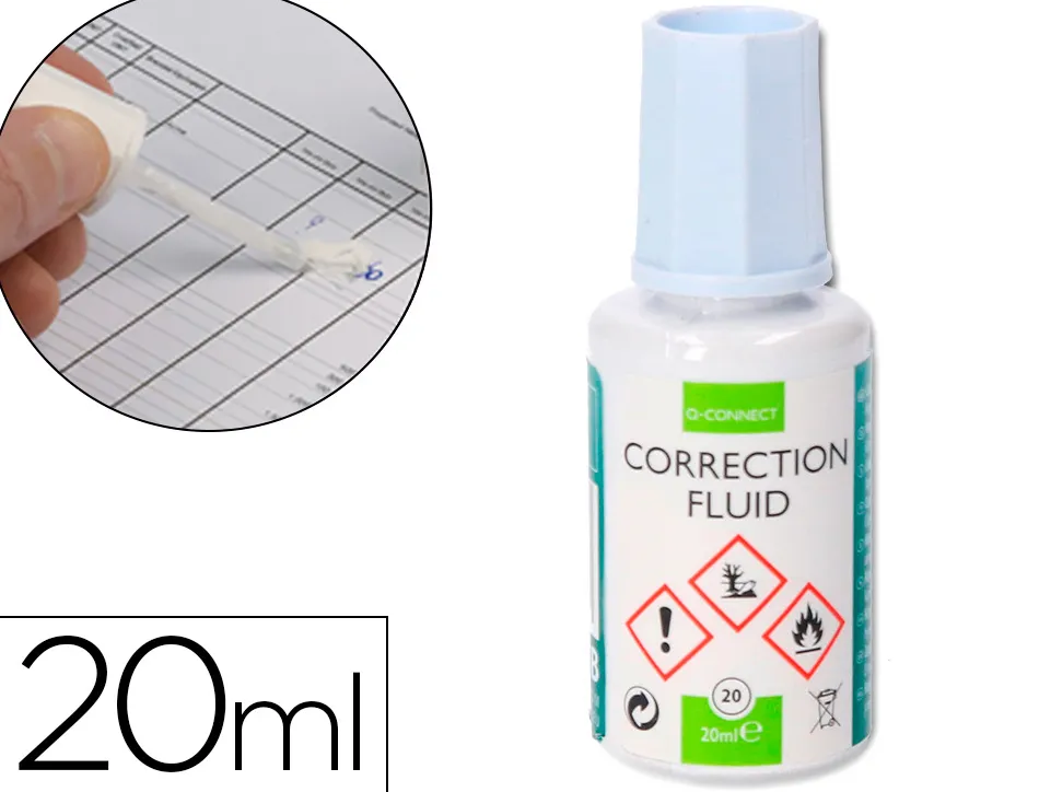 Correcteur liquide q-connect pinceau flacon 20ml