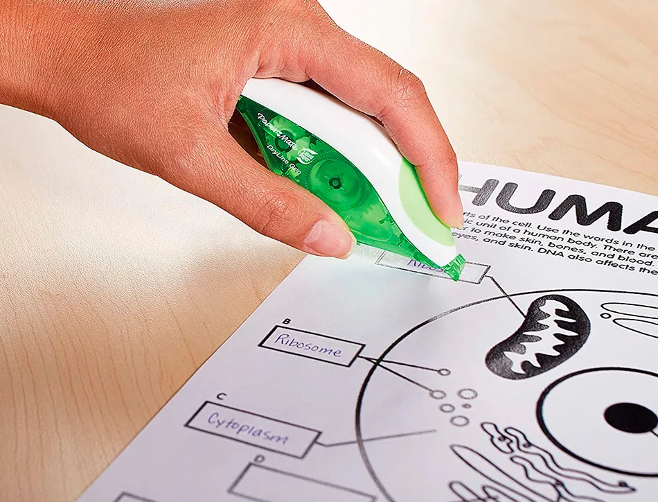 Correcteur paper mate dryline grip dévidoir ergonomique ruban 5mmx8.5m application frontale réécriture immédiate