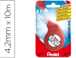 Correcteur pentel compact ruban 4.2mmx10m application latérale niveau bande de correction visible