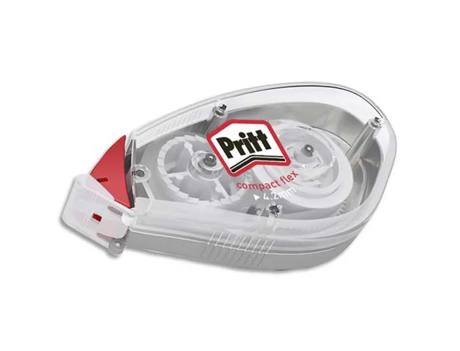 Correcteur pritt compact dévidoir ruban 4.2mmx10m 1 ligne application frontale réécriture immédiate protection embout