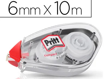 Correcteur pritt compact dévidoir ruban 6mmx10m 1 ligne application frontale réécriture immédiate protection embout