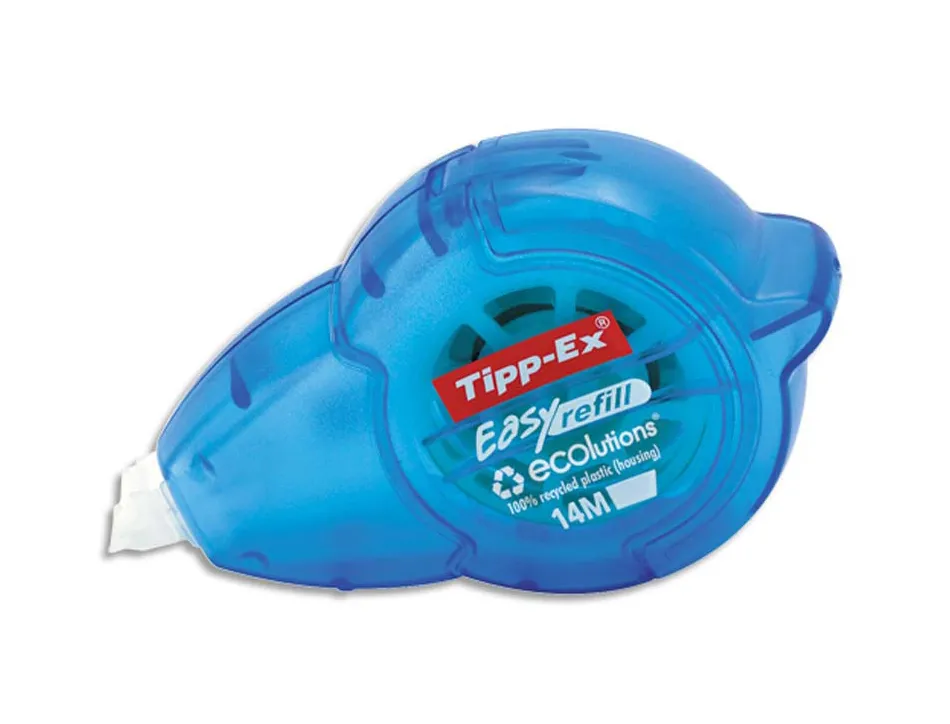 Correcteur tipp-ex easy refill dévidoir ruban polyester 5mmx14m rechargeable flexible application frontale