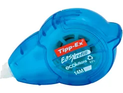 Correcteur tipp-ex easy refill dévidoir ruban polyester 5mmx14m rechargeable flexible application frontale
