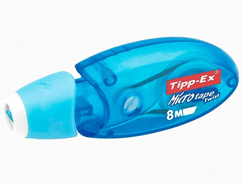 Correcteur tipp-ex micro tape twist dévidoir mini ruban polyester 5mmx8m capuchon forme ergonomique