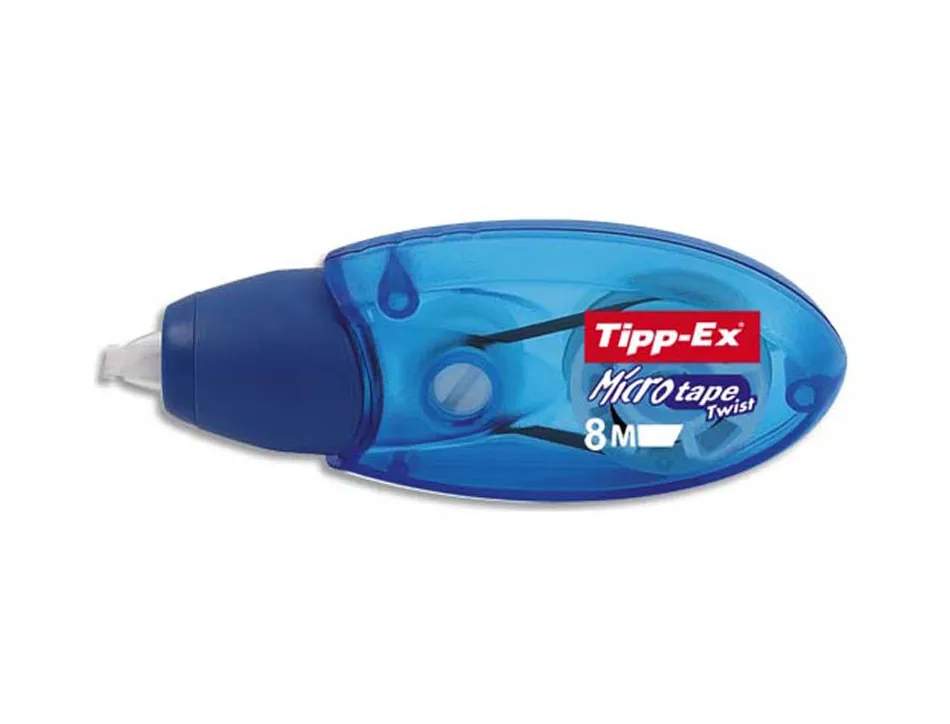 Correcteur tipp-ex micro tape twist dévidoir mini ruban polyester 5mmx8m capuchon forme ergonomique