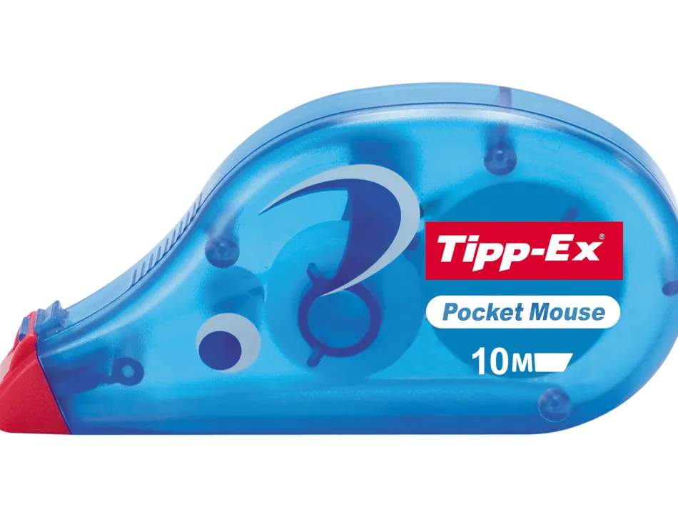 Correcteur tipp-ex pocket mouse ergonomique dévidoir mini ruban 4.2mmx10m capuchon protecteur