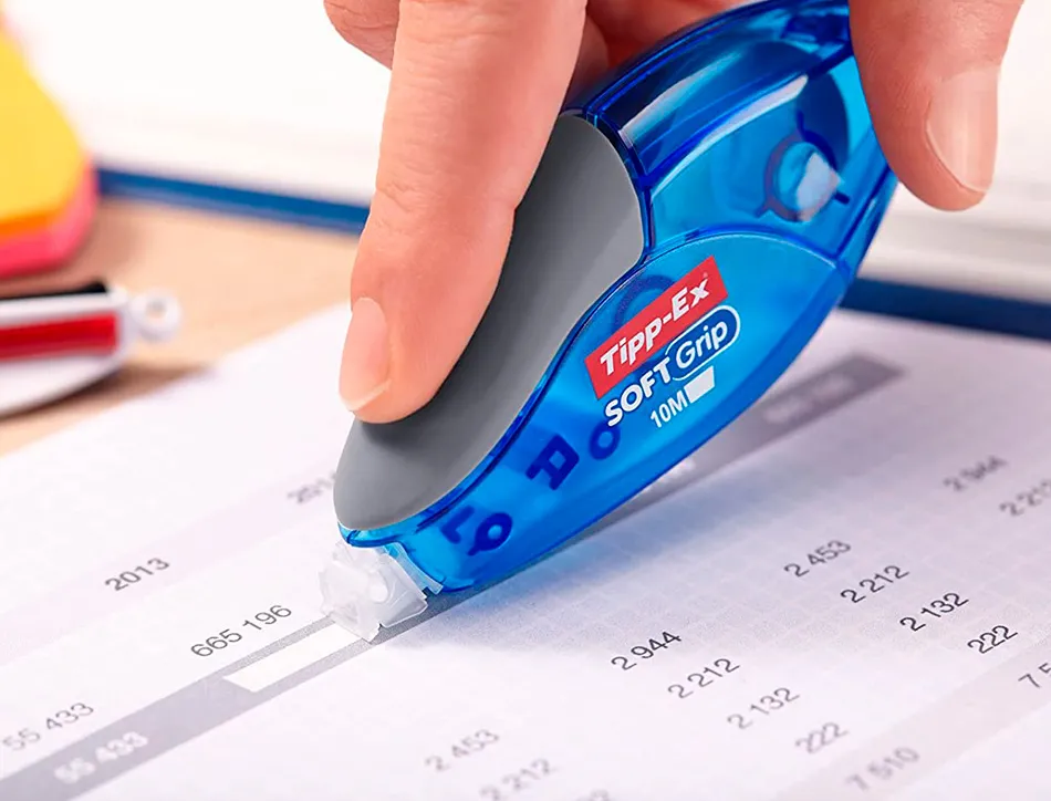 Correcteur tipp-ex soft grip dévidoir ruban 4.2mmx10m application frontale réécriture immédiate