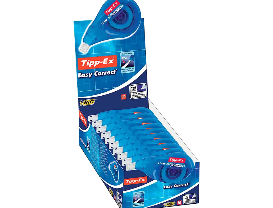 Correcteur tipp-ex tape dévidoir ruban 4.2mmx12m application latérale