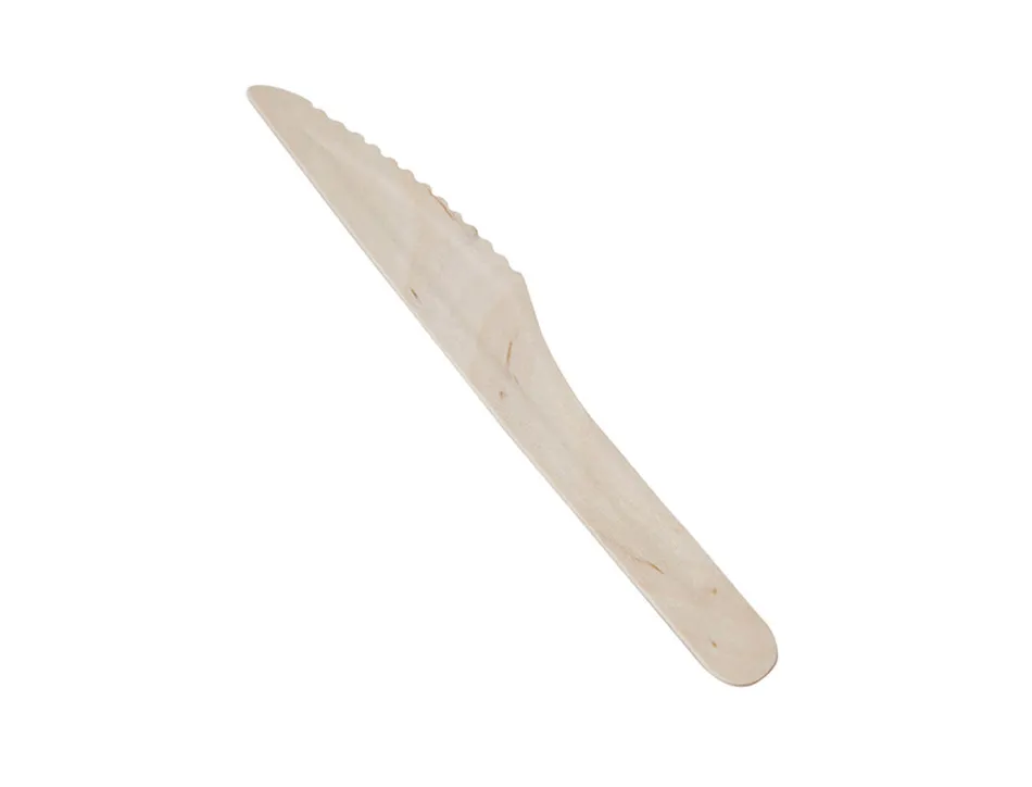 Couteau bois couvert lisse 16cm sachet 100 unites