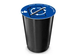 Couvercle cep tri selectif papier adaptable sur maxi corbeille ouverture centrale coloris bleu