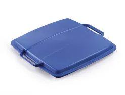 Couvercle durable poubelle durabin capacite 90l carre avec poignee coloris bleu