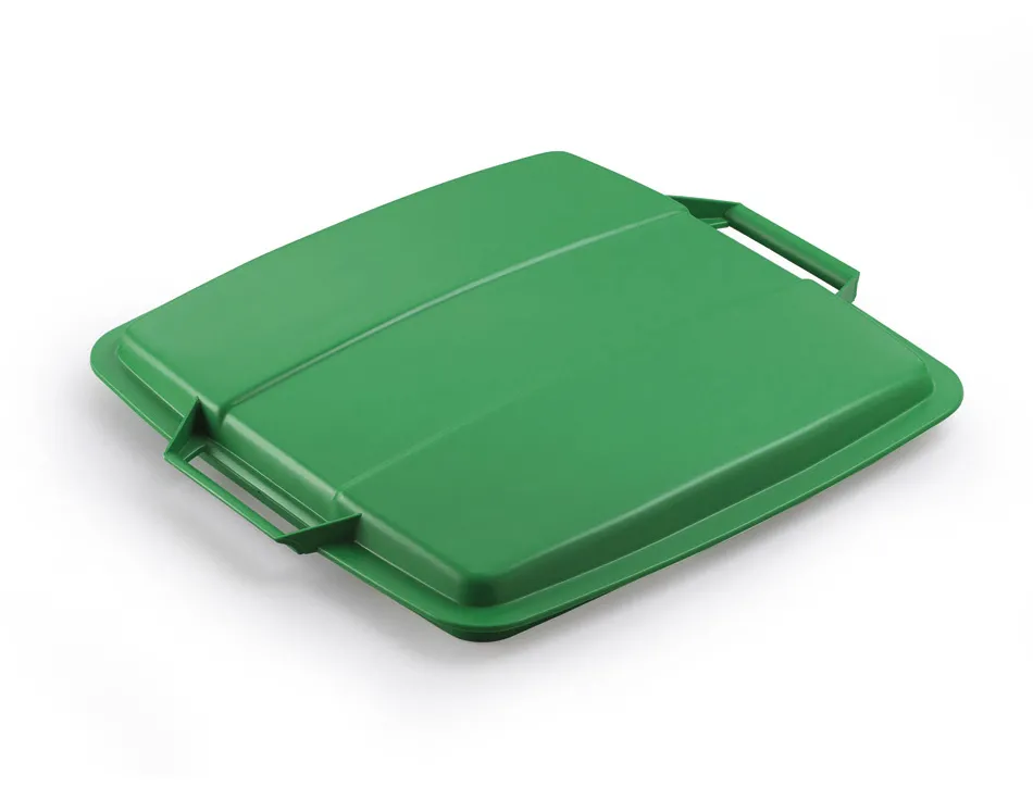 Couvercle durable poubelle durabin capacite 90l carre avec poignee coloris vert
