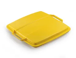 Couvercle durable poubelle durabin capacite 90l carre avec poignee coloris jaune