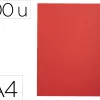 Couverture exacompta grain cuir recycle a4 270g paquet de 100 unites coloris rouge