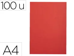 Couverture exacompta grain cuir recycle a4 270g paquet de 100 unites coloris rouge