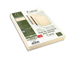 Couverture exacompta grain cuir recycle a4 270g paquet de 100 unites coloris ivoire