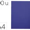 Couverture exacompta grain cuir recycle a4 270g paquet de 100 unites coloris bleu