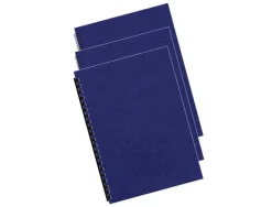 Couverture fellowes grain cuir 250g format a4 coloris bleu royal paquet 100 unités