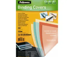 Couverture fellowes pvc transparent grammage prestige 20/100e format a4 paquet 100 unités