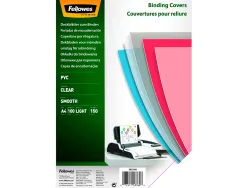 Couverture fellowes pvc transparent grammage économique 15/100e format a4 paquet 100 unités