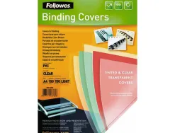 Couverture fellowes pvc transparent grammage économique 15/100e format a4 paquet 100 unités