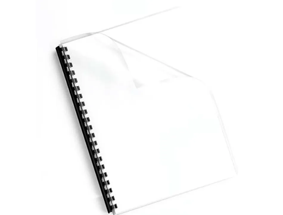 Couverture fellowes pvc transparent grammage économique 15/100e format a4 paquet 100 unités