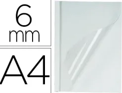 Couverture fellowes thermorelieur pré-encollée dessus pvc dessous carton blanc 45/60f épaisseur 6mm a4 boîte 100f
