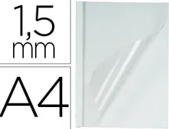 Couverture fellowes thermorelieur pré-encollée dessus pvc dessous carton blanc 1/8f épaisseur 1.5mm a4 boîte 100f