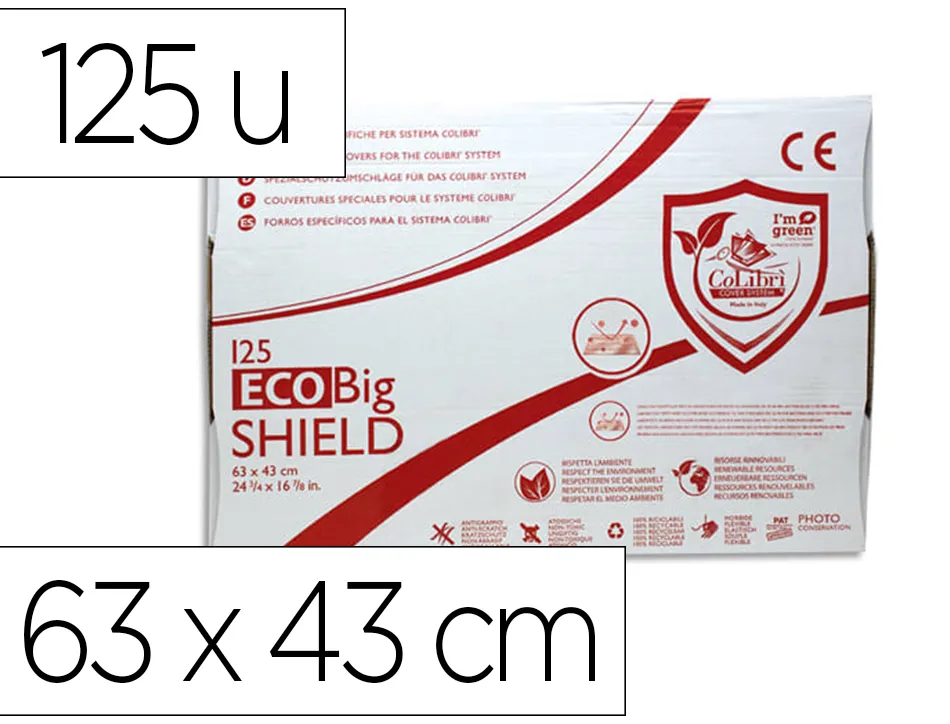 Couvertures de livres colibri oxford eco big 63x43 cm boite de 125 unites