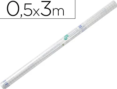 Couvre-livres liderpapel adhésif repositionnable 0.5x3m rouleau plastique 50 microns