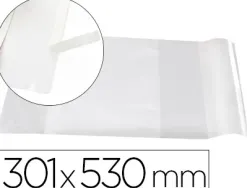 Couvre-livres liderpapel nº30 pvc transparent 13/100e 296x530mm avec rabat adhésif adaptable