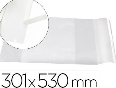 Couvre-livres liderpapel nº30 pvc transparent 13/100e 296x530mm avec rabat adhésif adaptable