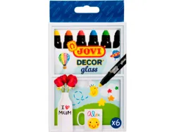 Craie cire jovi décor glass toutes superficies non poreuses non permanente étui 6 unités