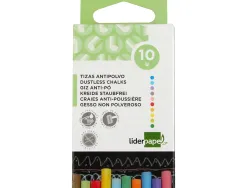 Craie liderpapel enrobée ronde anti-poussière tracé écriture douce hypoallergénique coloris assortis boîte 10 unités