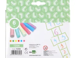 Craie trottoir liderpapel activités créatives scolaires coloris assortis boîte 6 unités