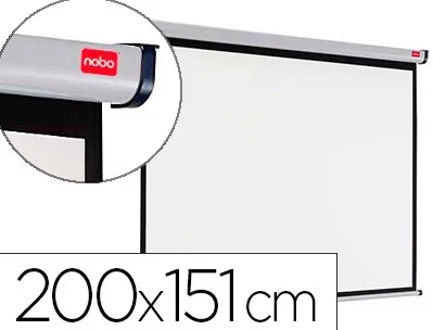 Écran projection nobo mural format 16/10 2 fixations mur ou plafond escamotable poids 7.22kg 200x151cm
