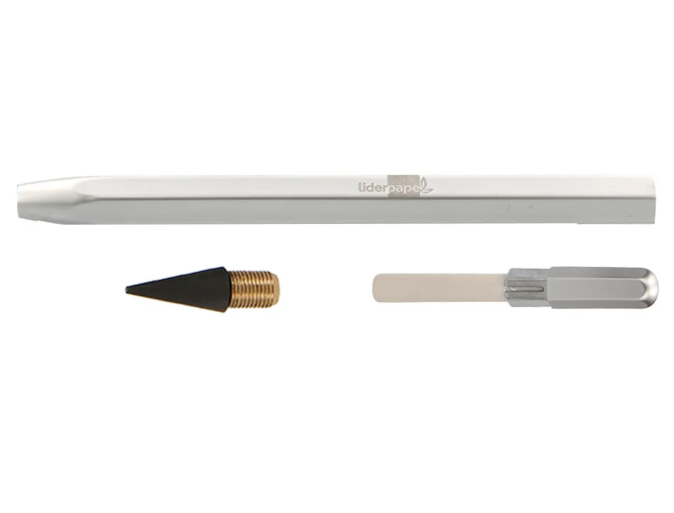 Crayon a papier liderpapel metal forme hexagonale pointe graphite hb