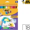 Crayon bic kids aquacouleur hexagonal mine aquarelle très pigmentée effet peinture aquarelle couleurs vives étui 18u