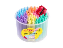 Crayon cire jovi jumbo coloris assortis multicultural pot 60 unites + taille-crayon