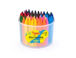 Crayon cire jovi jumbo easy grip coloris assortis pot 72 unites + 2 taille-crayons