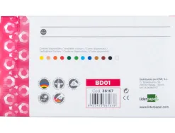 Crayon cire liderpapel 75mm diamètre 12mm papier carton tissu coloris brillants boîte 12 unités