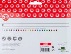 Crayon cire liderpapel 115mm résistant non salissant effaçable étui carton 24 unités
