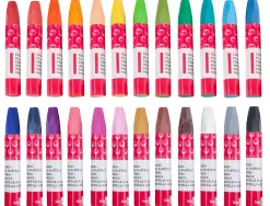 Crayon cire liderpapel 75mm diamètre 12mm taille-crayons et porte-crayons offerts coloris brillants boîte 24 unités