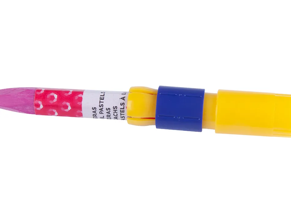 Crayon cire liderpapel 75mm diamètre 12mm taille-crayons et porte-crayons offerts coloris brillants boîte 24 unités