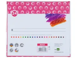 Crayon cire liderpapel 75mm diamètre 12mm taille-crayons et porte-crayons offerts coloris brillants boîte 24 unités