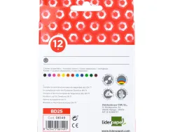 Crayon cire liderpapel 115mm résistant non salissant effaçable étui carton 12 unités
