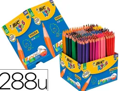 Crayon couleur bic kids evolution corps hexagonal mine tres solide maxi classpack 288un