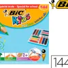 Crayon couleur bic kids evolution résine synthèse 140mm triangle gros module résiste mordillage coffret scolaire 144u
