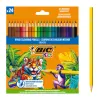 Crayon couleur bic kids smooth coloris assortis etui 24 unites